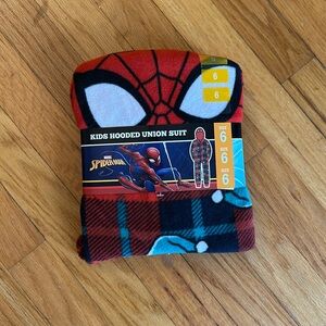 Kids hooded onesie pjs -Spider-Man